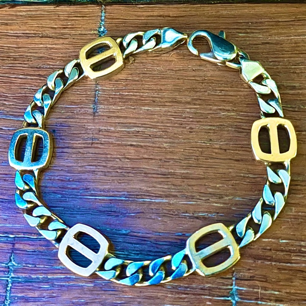 Authentic Paracci 18k Gold and 925 Silver Chain Bracelet